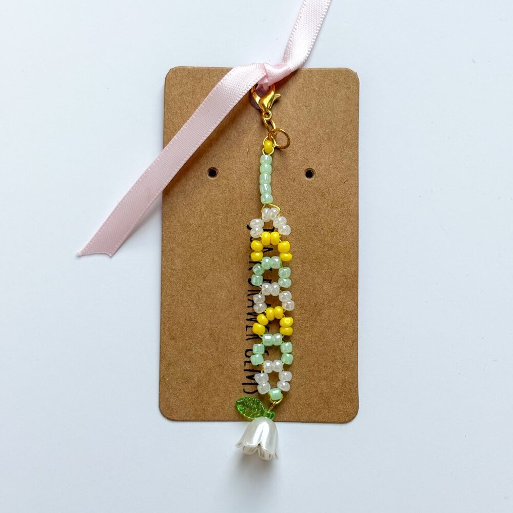 Floral Beaded Charm Clip